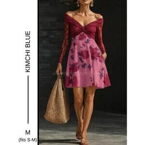 MSRP: $69✨Kimchi Blue Lace Top Floral Mini Dress – Size S-M | Romantic Coquette✨